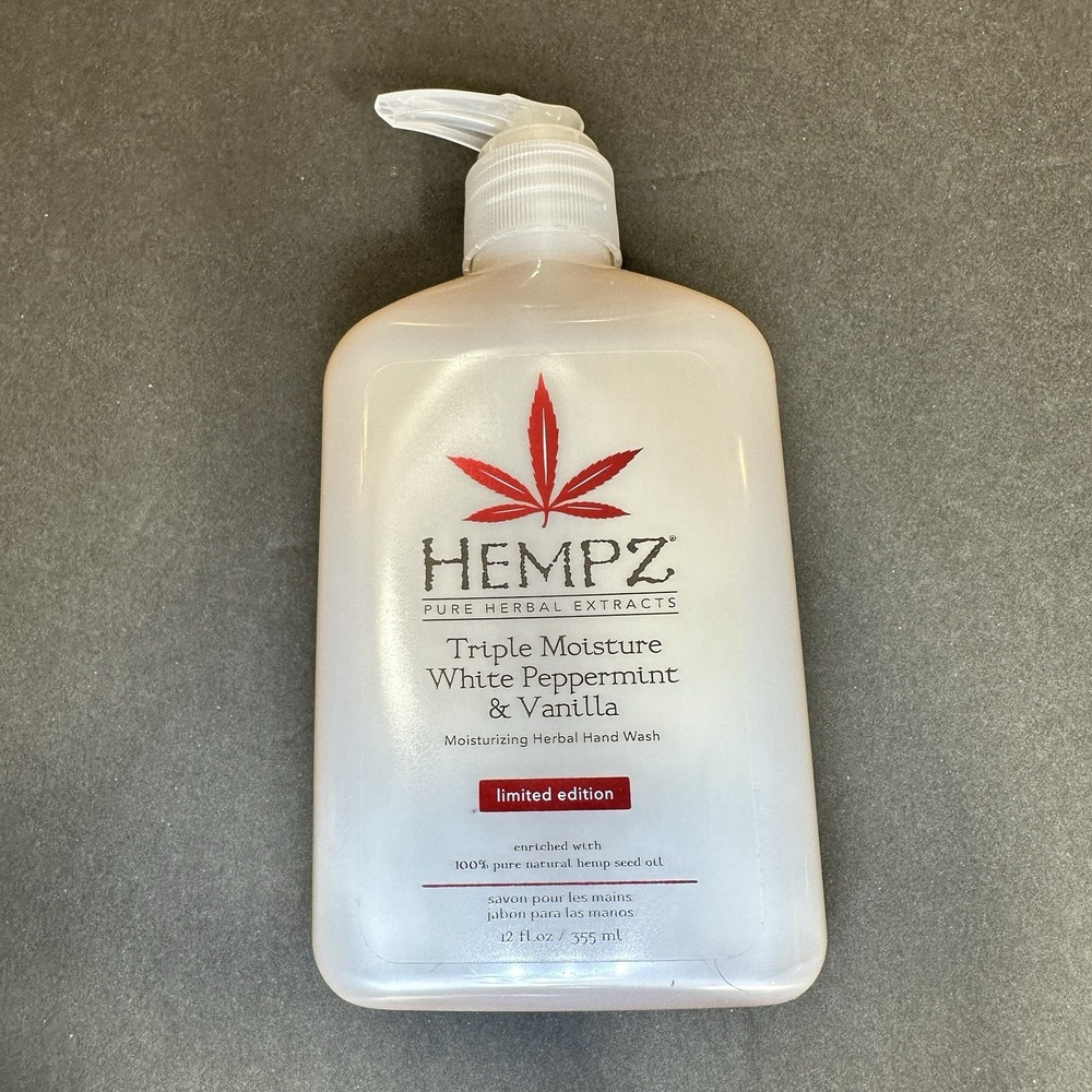 Hempz Triple Moisture White Peppermint Vanilla Hand Wash 12 oz NEW